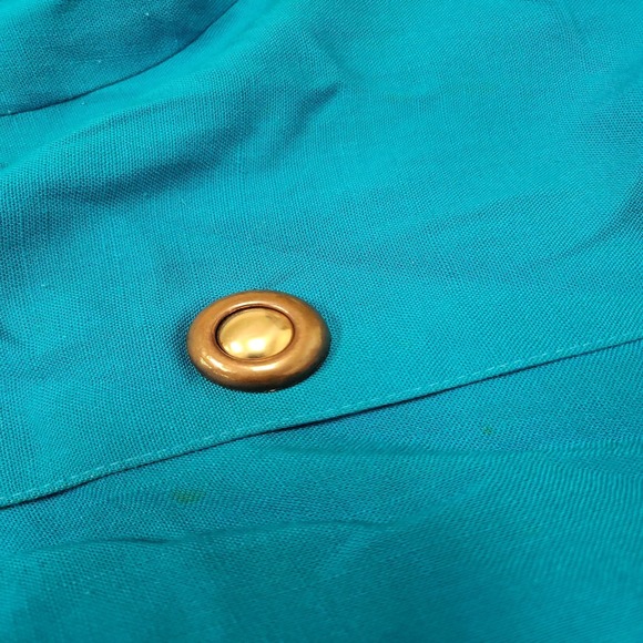 Julian Taylor New York Dress Size 10 Blue Teal Button Front Career Work - Picture 12 of 16